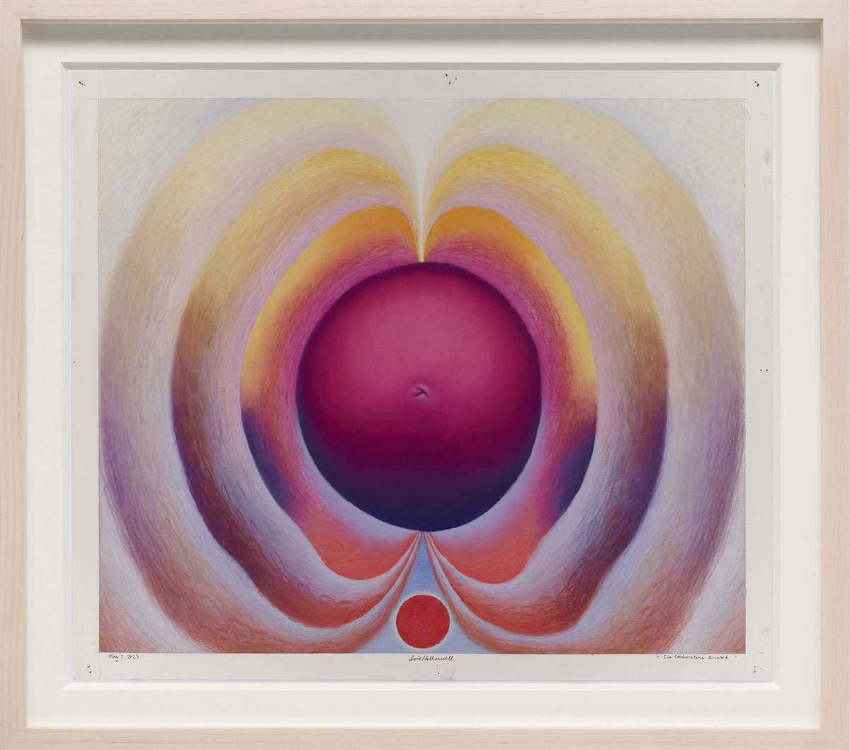 Loie Hollowell, Six Centimeters Dilated, 2023, Oil, acrylic medium, and epoxy resin on linen over panel, 45 x 52 1/2 x 8 inches / 114.3 x 133.3 x 20.3 cm, © Loie Hollowell, Courtesy the artist and Pace Gallery