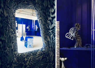 Left & Right: Hu Xiangcheng, Symphony of Liberty in Blue, 2022, mixed media, dimensions variable. Image Courtesy of the artist
