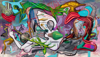 Rodolpho Parigi, La Danse, 2018, oil paint on canvas 290 x 500 cm, 114.2 x 196.9 in, © Rodolpho Parigi, Courtesy the artist and Nara Roesler GalleryRodolpho Parigi, La Danse, 2018, oil paint on canvas 290 x 500 cm, 114.2 x 196.9 in, © Rodolpho Parigi, Courtesy the artist and Nara Roesler Gallery