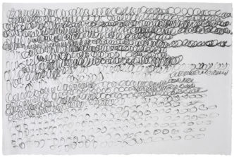 Pierrette Bloch, Untitled, 2015, Oil crayon on paper, 70 x 100 cm (27 1/2 x 39 1/3 in), Frame: 78 x 111 x 4 cm, signed verso: P. Bloch, Courtesy Galerie Karsten Greve