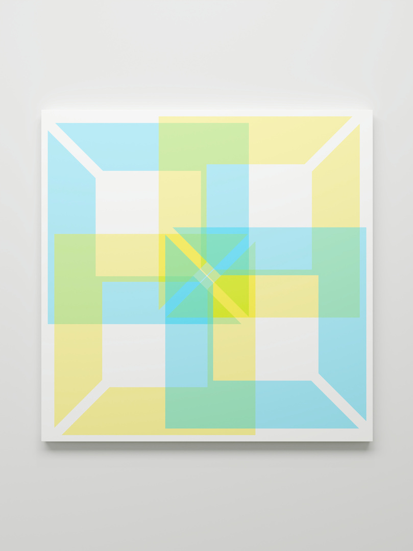 David Magán, Multilayered 03 v.09, 2023, pigment ink on canvas, 136 x 136 cm, © David Magán, Courtesy the artist and Galerie Denise René