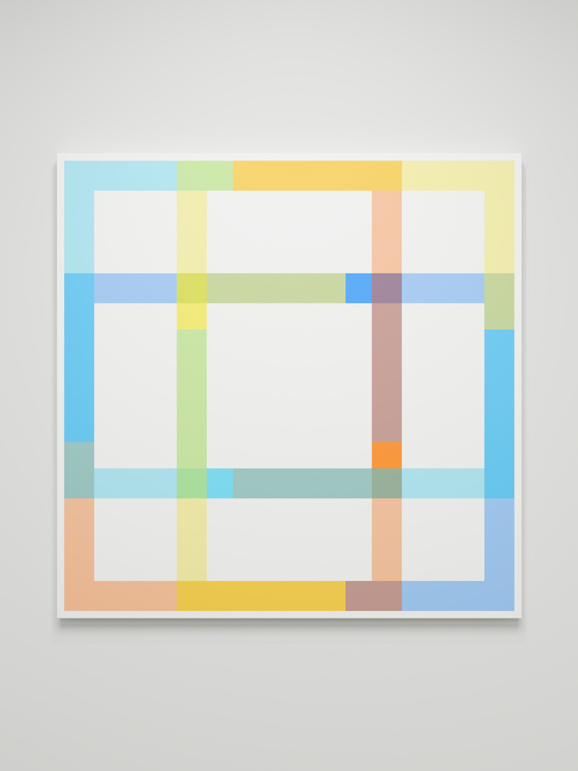 David Magán, Multilayered 08 v.01, 2023, pigment ink on canvas, 136 x 136 cm, © David Magán, Courtesy the artist and Galerie Denise René