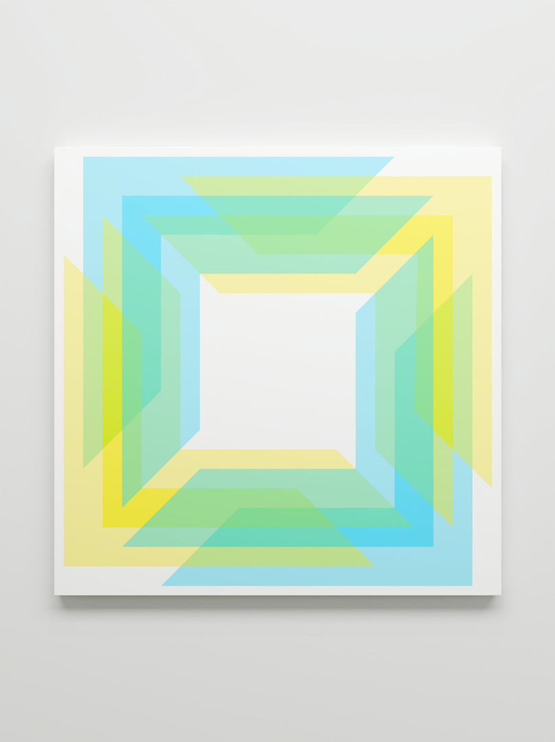 David Magán, Multilayered 11 v.05, 2023, pigment ink on canvas, 116 x 116 cm, © David Magán, Courtesy the artist and Galerie Denise René