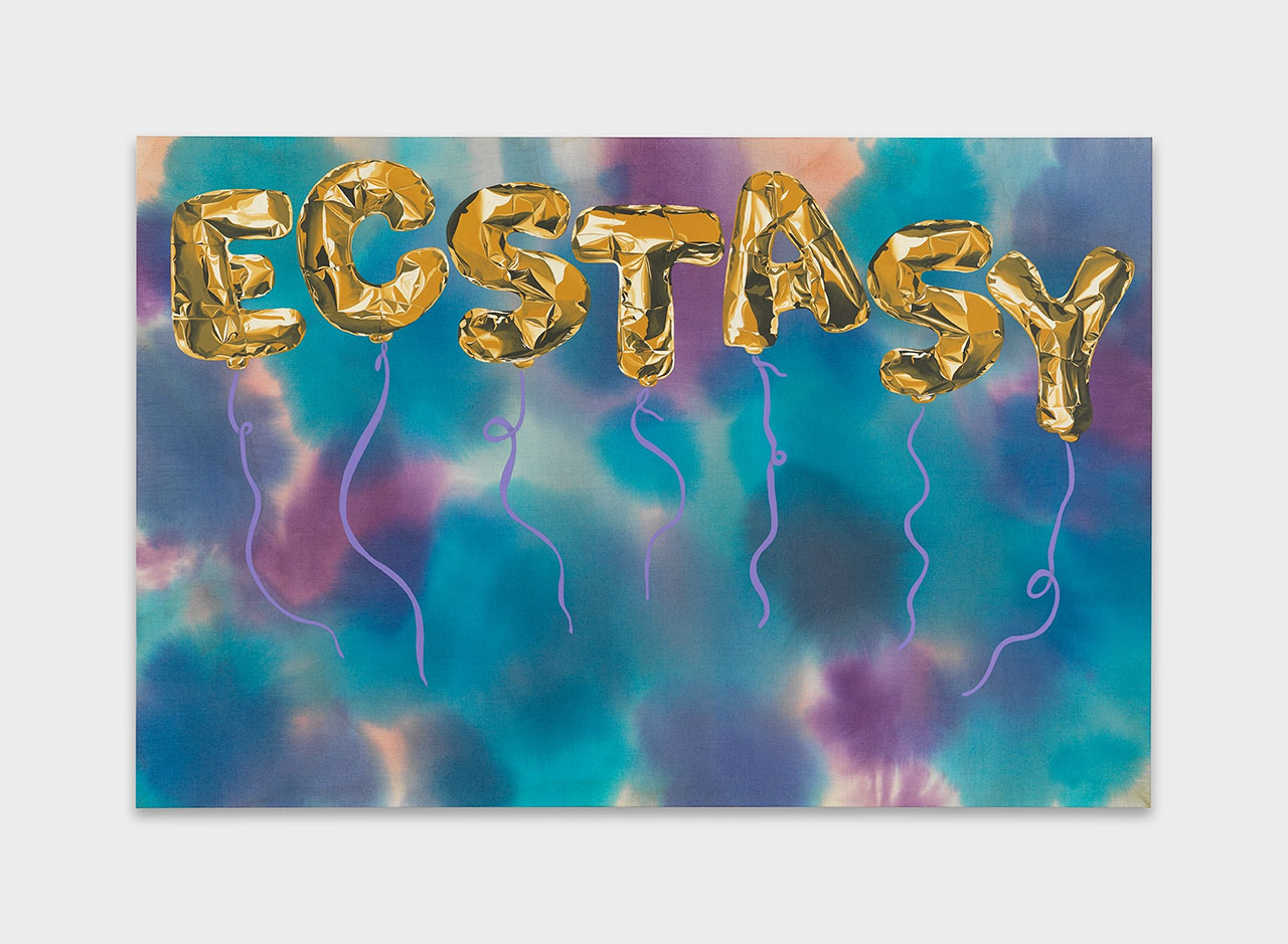 Joel Mesler, Untitled (Ecstasy), 2024, Pigment on linen, 78 × 118 inches (198.1 × 299.7 cm), © Joel Mesler, Courtesy the artist and Lévy Gorvy Dayan Gallery