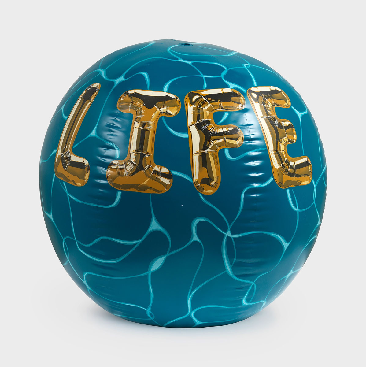 Joel Mesler, Untitled (Life Line), 2023, Acrylic and enamel on cast bronze, 24⅞ × 28½ × 28½ inches (63.2 × 72.4 × 72.4 cm), © Joel Mesler, Courtesy the artist and Lévy Gorvy Dayan Gallery
