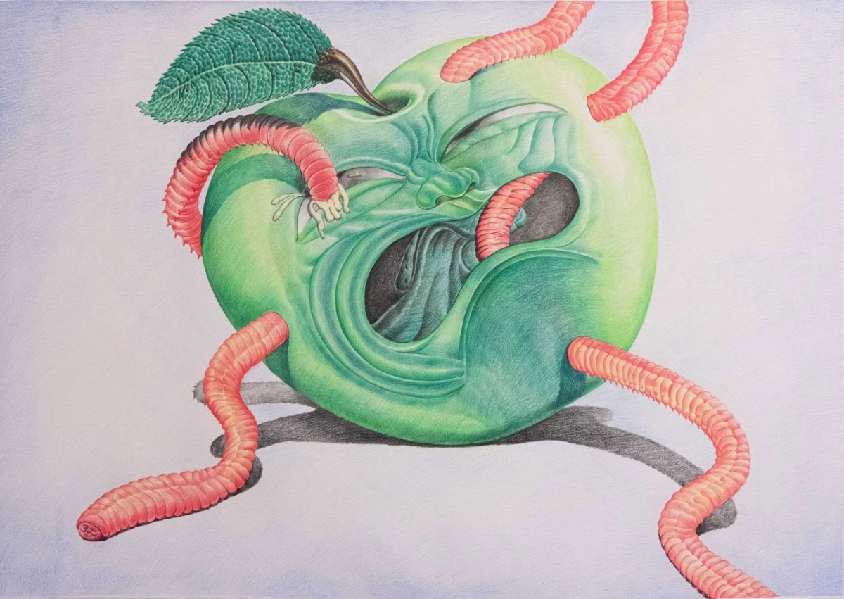 Chen Sixin, Adolescence, 2023, colored pencil on paper, 77 x 108.5 cm, © Chen Sixin, Courtesy the artist and Galerie Urs Meile
