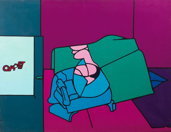 Valerio Adami, Complet, 1970, acrylic on canvas, 90 x 117 cm, Courtesy Tornabuoni Art