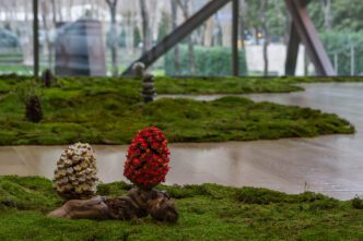 Installation view of Haegue Yang: Lost Lands and Sunken Fields, Nasher Sculpture Center, Dallas, Texas. February 1–April 27, 2025. Photo by Kevin Todora, courtesy of the artist and Nasher Sculpture Center