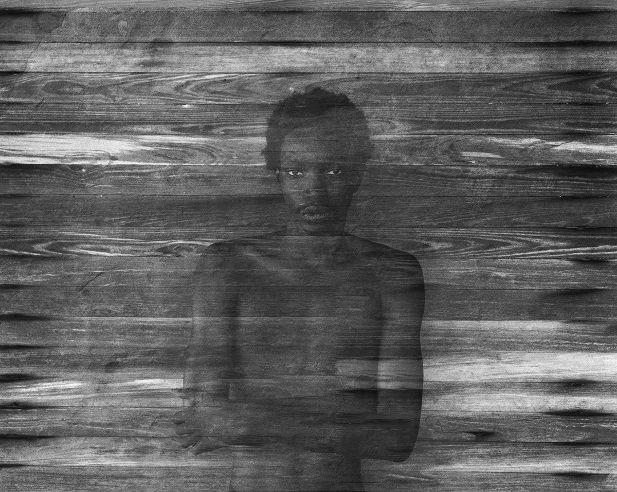 Tyler Mitchell, Lamine's Apparition (After Frederick Sommer), 2024, Gelatin silver print, 40 x 50 inches (101.6 x 127 cm), Edition of 3 + 2 AP, © Tyler Mitchell, Courtesy the artist and Gagosian