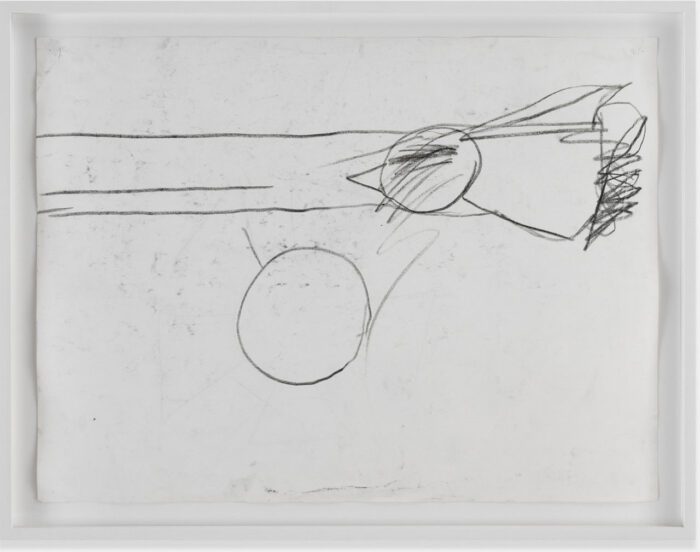 Joe Bradley, Untitled, 2020, Graphite on paper, Sheet 45.5 x 61 cm / 18 x 24 in, Frame 52.5 x 68 x 4 cm / 20 3/4 x 26 3/4 x 1 1/2 in, © Joe Bradley