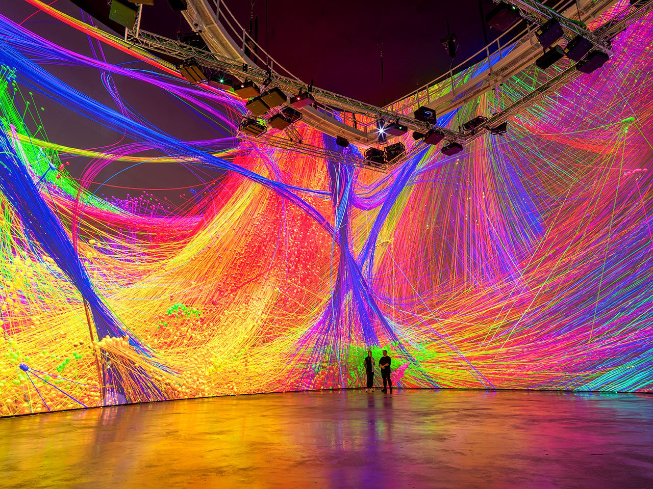 Refik Anadol Studio, Installation view of “Living Architecture: Gehry” at the Guggenheim Museum Bilbao, © Refik Anadol, Bilbao 2025