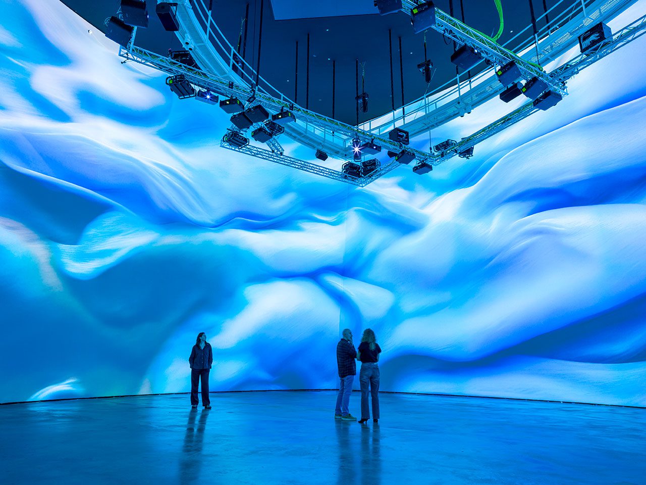 Refik Anadol Studio, Installation view of “Living Architecture: Gehry” at the Guggenheim Museum Bilbao, © Refik Anadol, Bilbao 2025