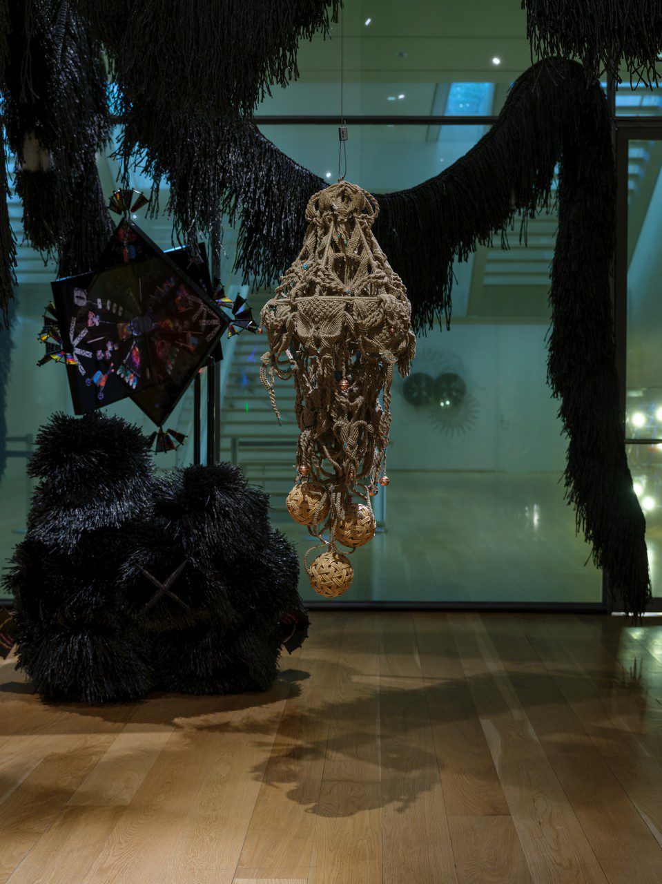 Installation view of Haegue Yang: Lost Lands and Sunken Fields, Nasher Sculpture Center, Dallas, Texas. February 1–April 27, 2025. Photo by Kevin Todora, courtesy of the artist and Nasher Sculpture Center