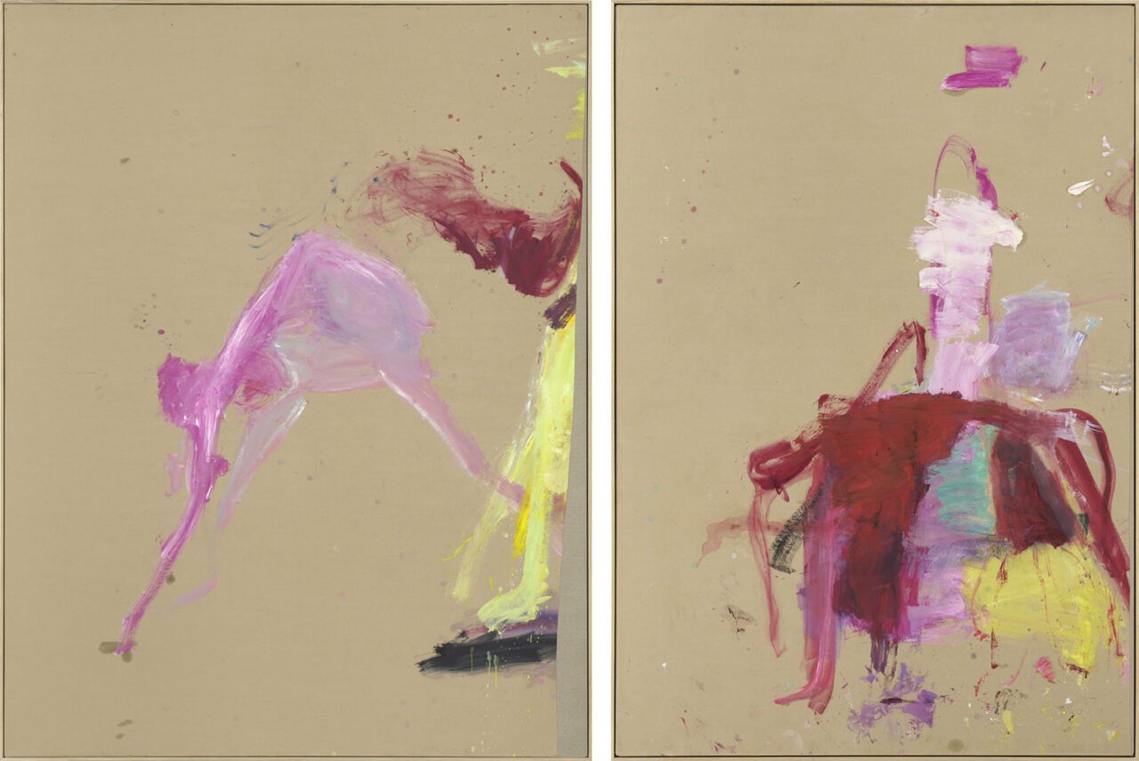 Left: Martha Jungwirth, Untitled, 2024. Oil on paper on canvas. 241 x 187.3 cm (94.88 x 73.74 in)., © Martha Jungwirth, Courtesy the artist and Thaddaeus Ropac GalleryRight: Martha Jungwirth, Untitled, 2024. Oil on paper on canvas. 242.3 x 168.4 cm (95.39 x 66.3 in), © Martha Jungwirth, Courtesy the artist and Thaddaeus Ropac Gallery
