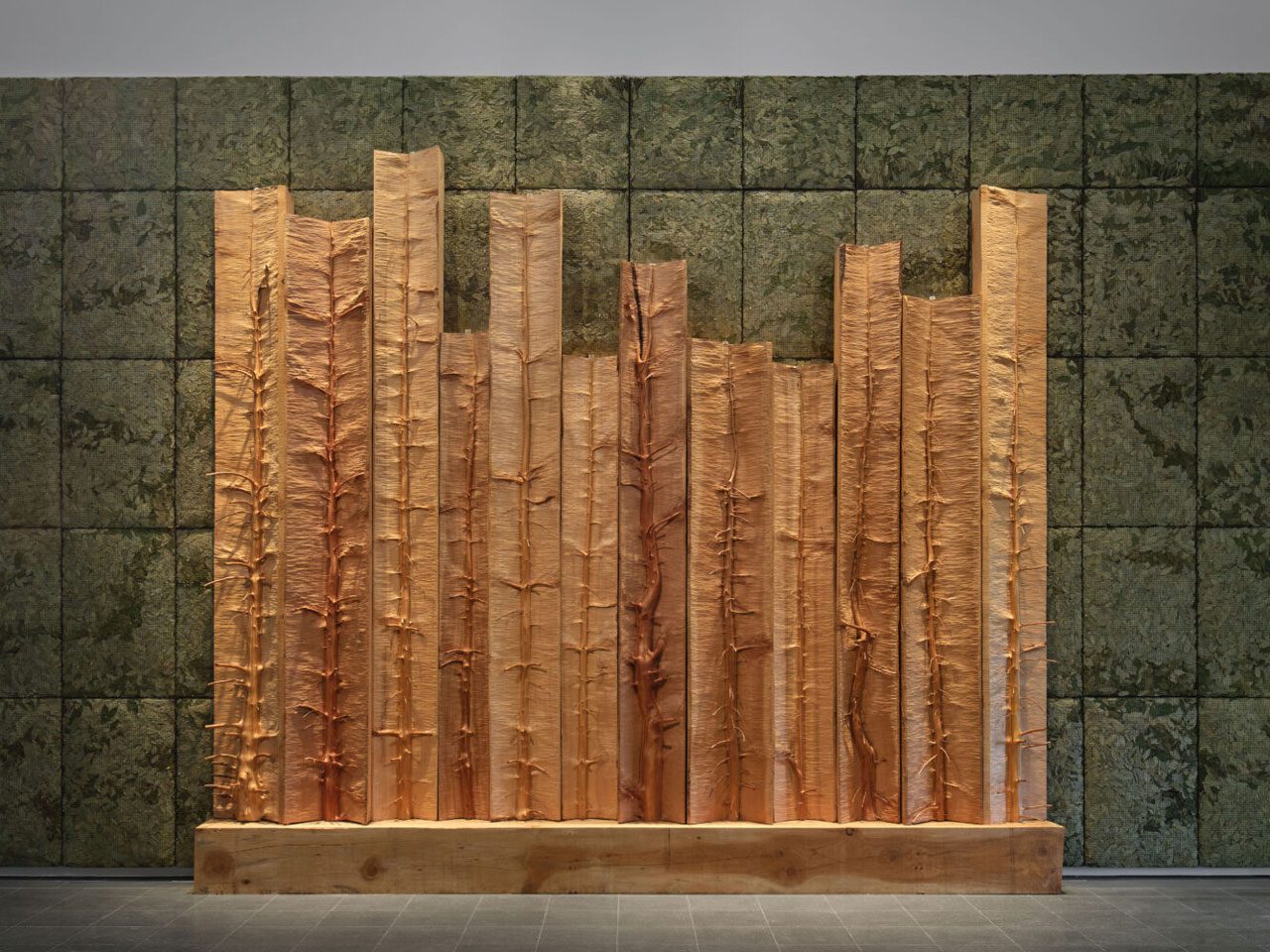 Giuseppe Penone, Alberi libro (Book Trees), 2017. White fir wood, cedar wood, and larch wood. ©Photo: George Darrell. Courtesy Giuseppe Penone and Serpentine