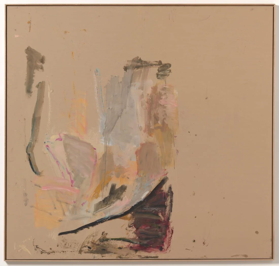 Martha Jungwirth, Ohne Titel, aus der Serie "Francisco de Goya, Der Hund", 2022, Oil on paper on canvas, 242.5 x 255.5 cm (9.,47 x 100.59 in), © Martha Jungwirth, Courtesy the artist and Thaddaeus Ropac Gallery