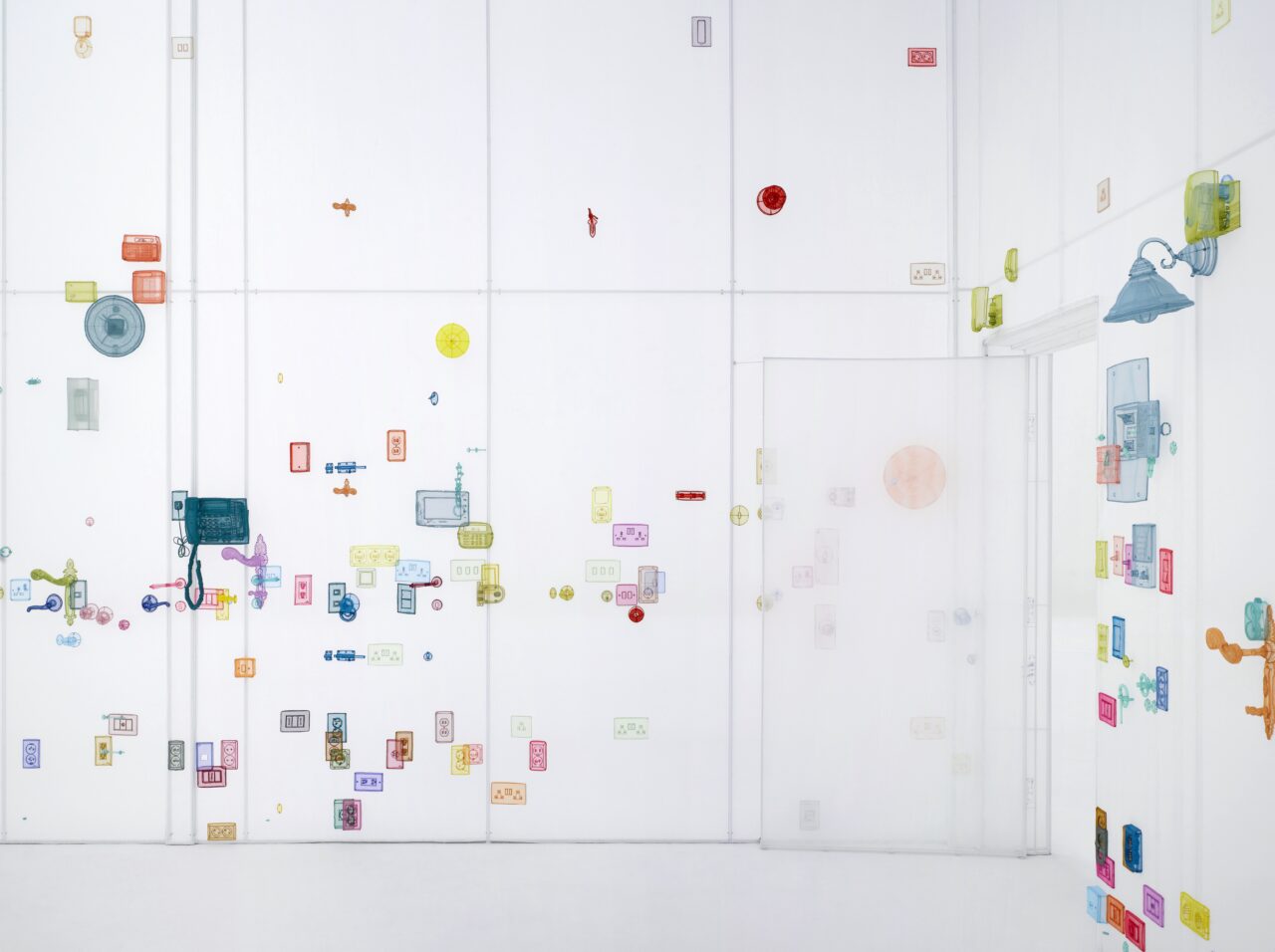 Do Ho Suh, Perfect Home: London, Horsham, New York, Berlin, Providence, Seoul, 2024, Polyester, stainless steel, 455 x 575 x 1237 cm, Courtesy the Artist, Lehmann Maupin New York, Seoul and London and Victoria Miro. Photography by Jeon Taeg Su, © Do Ho Suh