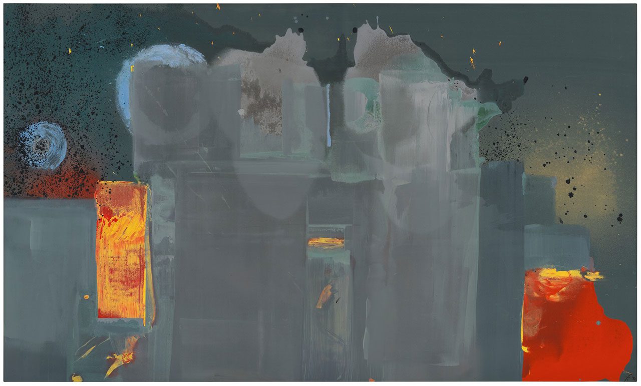 Helen Frankenthaler, anus, 1990, Acrylic on canvas. 144.8 x 240.7 cm, Helen Frankenthaler Foundation, New York, © 2025 Helen Frankenthaler Foundation, Inc./Artists Rights Society (ARS), New York / VEGAP, Photo: Dan Bradica, courtesy Helen Frankenthaler Foundation, New York