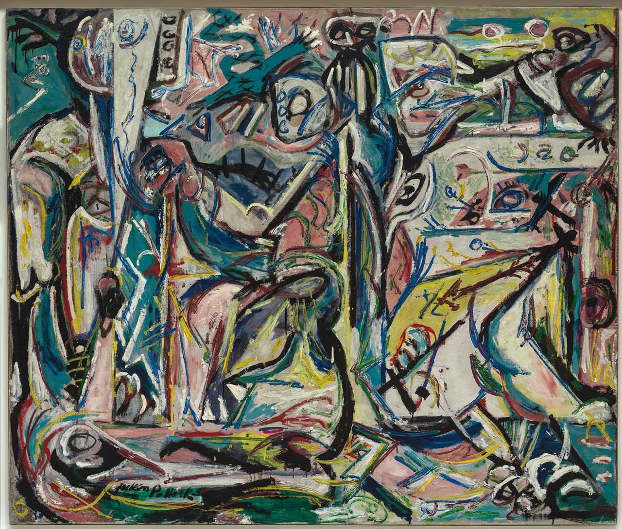 Jackson Pollock, Circumcision, 1946, Oil on canvas, 142.3 x 168 cm, Peggy Guggenheim Collection, Venice (Solomon R. Guggenheim Foundation, New York), © The Pollock-Krasner Foundation, VEGAP, Bilbao, 2025