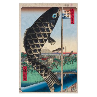 Takashi Murakami, Hiroshige’s 100 Famous Views of Edo: Japonisme Reconsidered—Suidō Bridge and Surugadai, 2024–25, Acrylic on canvas mounted on aluminum frame, 137 7/8 x 89 5/8 inches (350 x 227.5 cm), © 2024–2025 Takashi Murakami/Kaikai Kiki Co., Ltd. All rights reserved, Photo: Kei Okano, Courtesy the artist and Gagosian