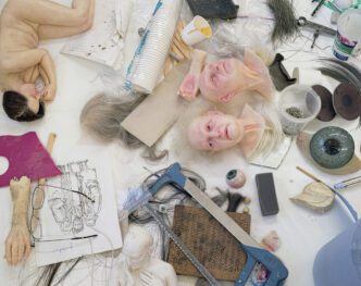 Ron Mueck’s workshop, London, 2005 - 2013, color photograph on Di-Bond panel, 79.5 × 100 cm. © Gautier Deblonde
