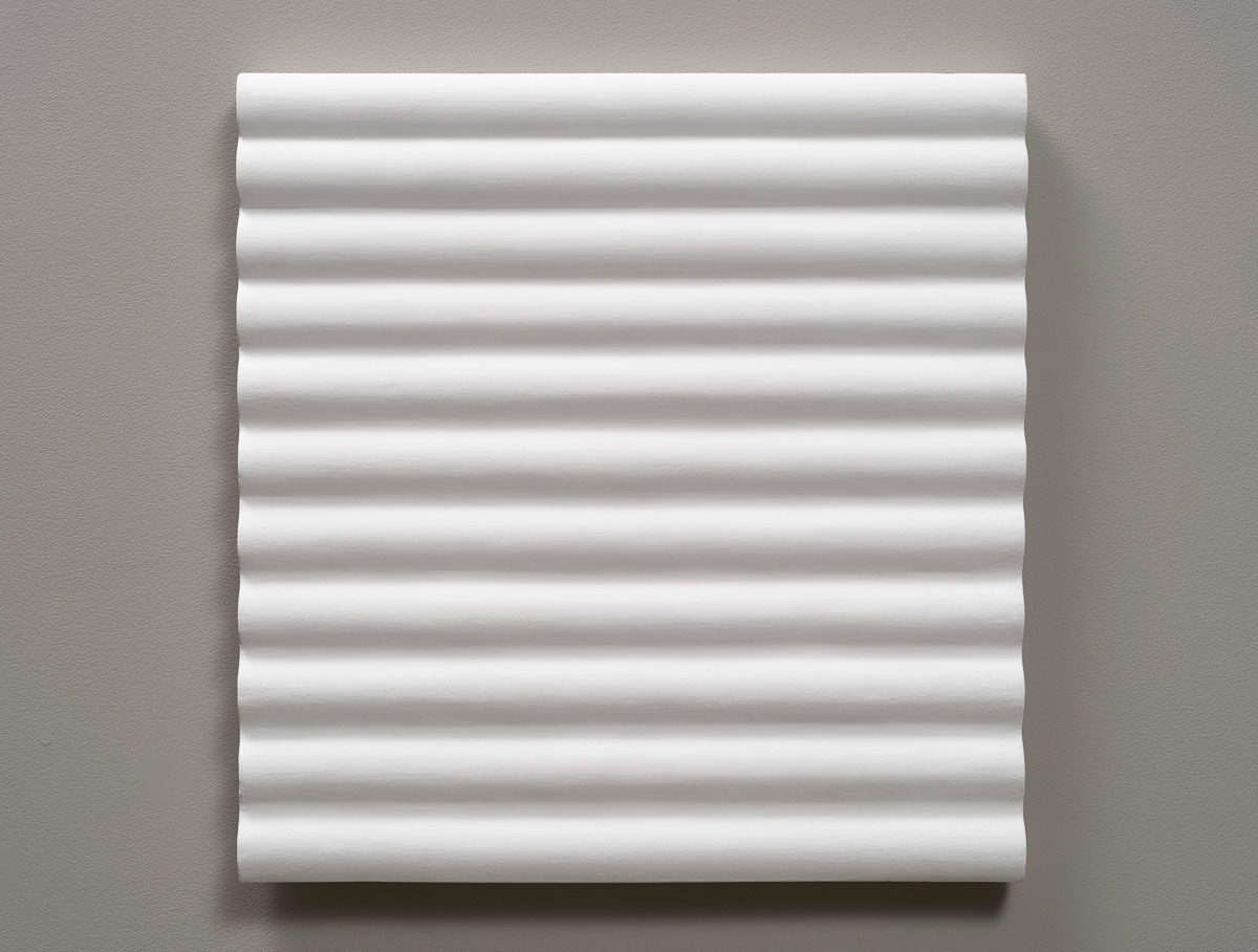 Rosemarie Trockel, Moon Lady, 2021, Ceramic, sol-silicate-based paint, 24 5/8 x 24 x 2 inches (62.5 x 61 x 5 cm), Edition 1 of 2 + 1 AP, © Rosemarie Trockel / Artists Rights Society (ARS), New York, Courtesy the artist, Gladstone Gallery and Sprüth Magers Gallery