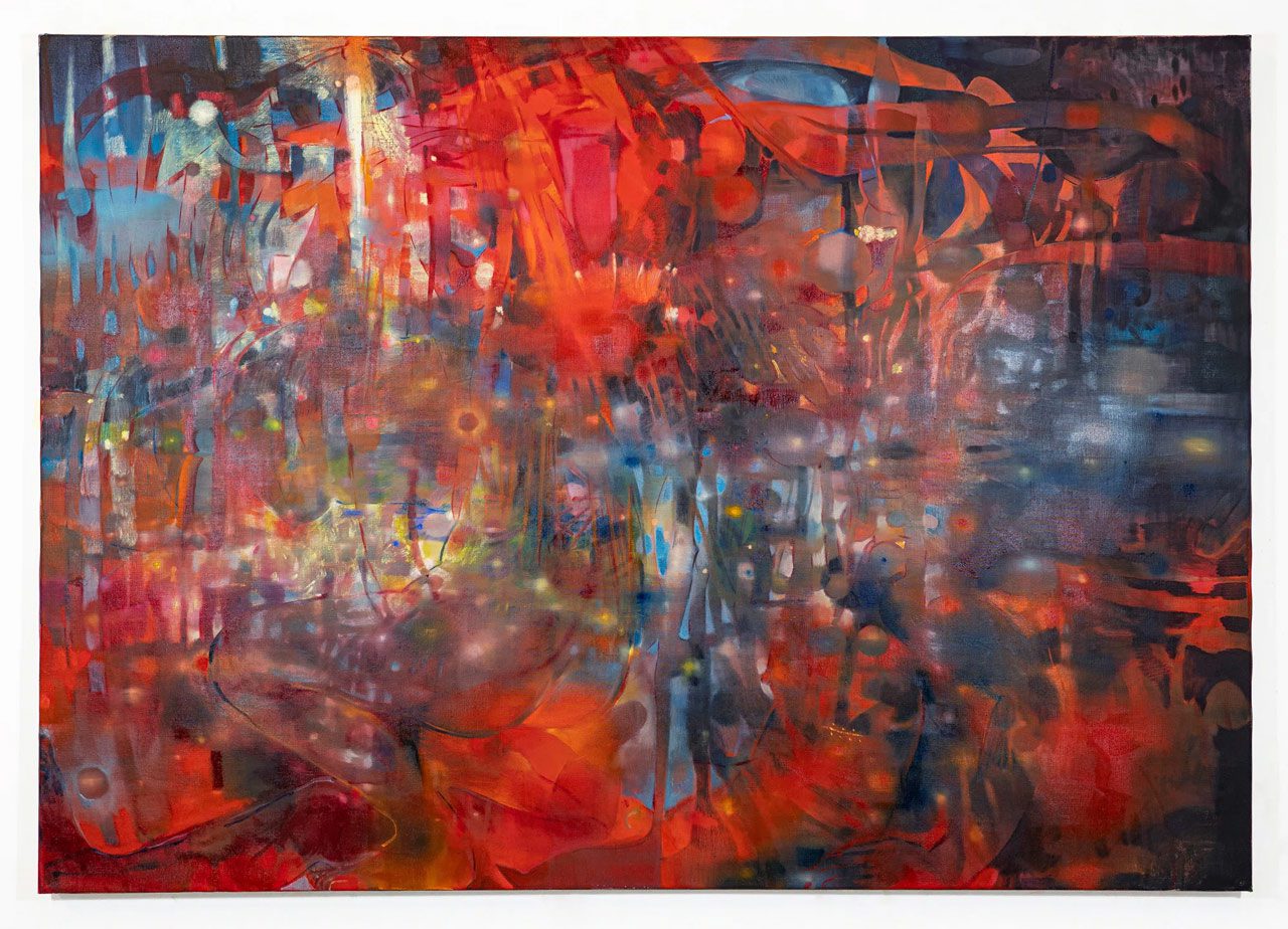 Li Hei Di, Soar on the Thermal Current, 2024, oil on canvas, 47 x 67 inches © Li Hei Di. Photo courtesy Pippy Houldsworth Gallery