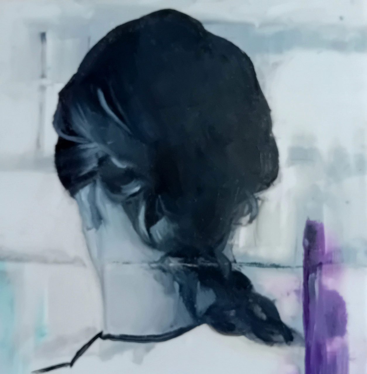 Yiota Kotica, Thought, 2024, Oil on mural, 30 X 30 cm