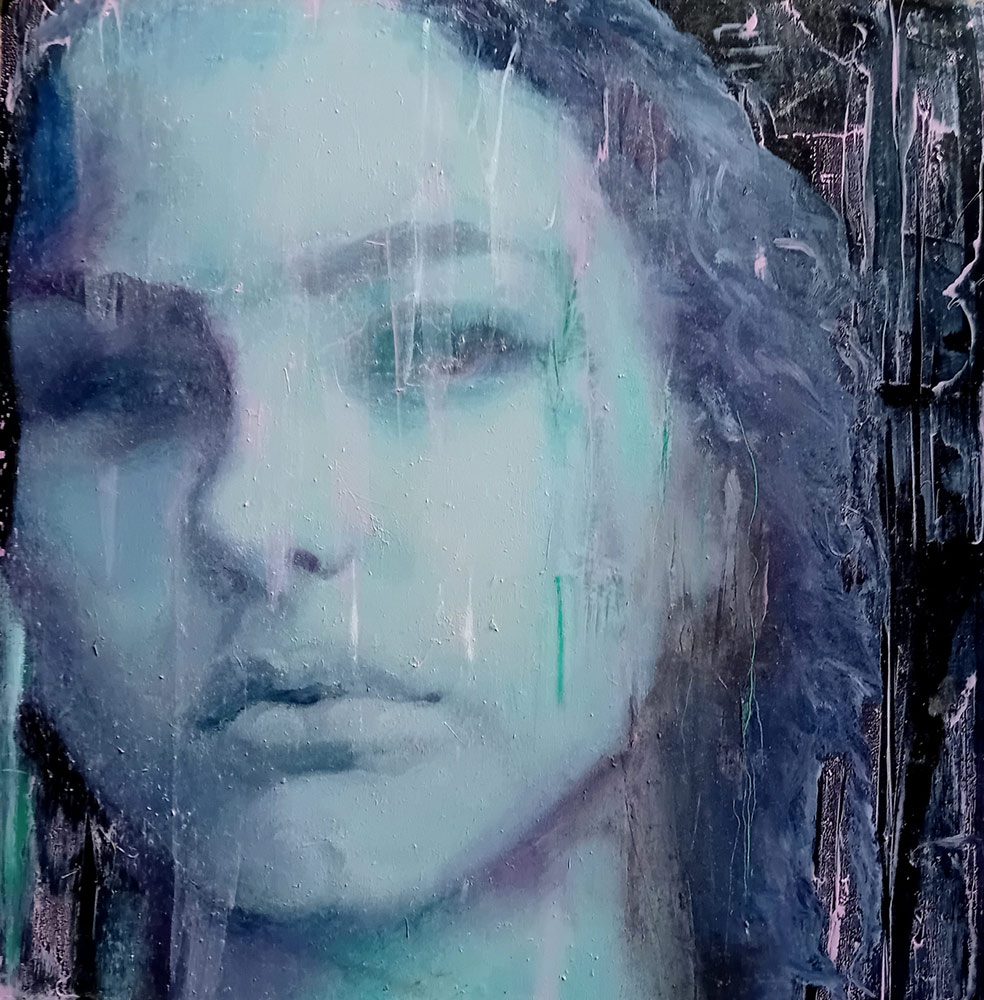 Yiota Kotica, Memory, 2024, Oil on Wood, 30,5 Χ 30,5 cm