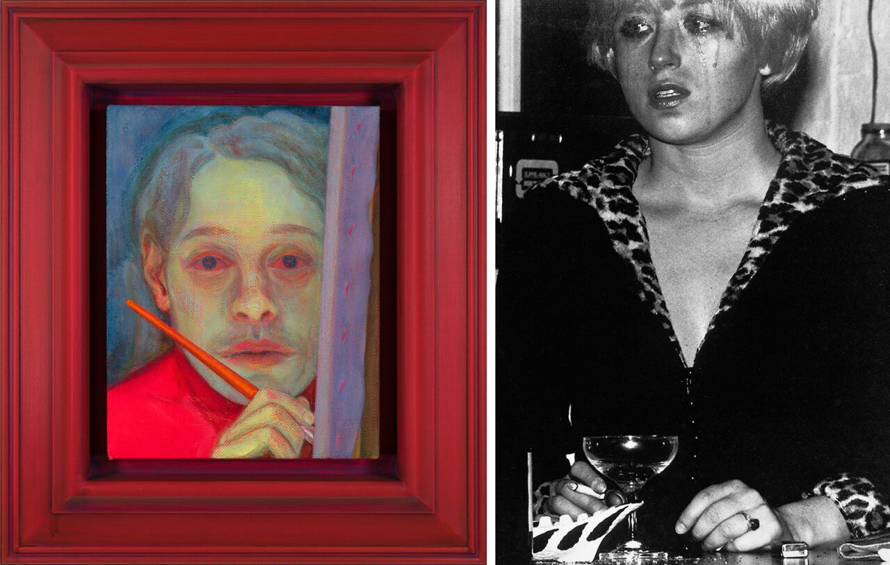 Left: Steven Shearer, Working from Life, 2018, Oil on linen on wooden panel with artist frame, 54 x 46.5 x 5.2 cm, © Steven Shearer, Courtesy Steven Shearer Studio, Photo: Philipp HitzRight: Cindy Sherman, Untitled Film Still, 1979, Gelatin silver print, 101.6 x 76.2 cm, AP 1/1, Ed. of 3, © Cindy Sherman, Courtesy the artist and Hauser & Wirth