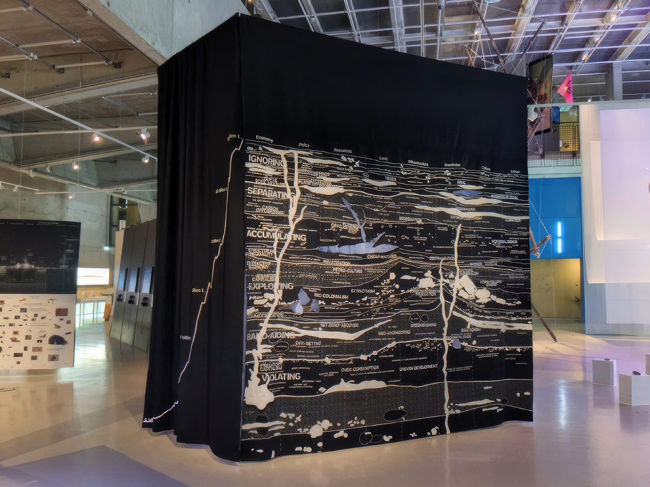 MOULD, Architecture is Climate, Textile, embroidery, projection, 2024 Courtesy of the artists and the Jencks Foundation at The Cosmic House