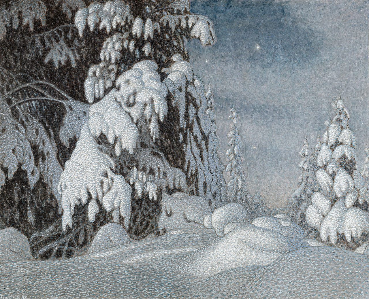 Gustaf Fjæstad, Winter Moonlight, 1895Oil on canvas, 100 x 124 cm Nationalmuseum, Stockholm Photo: Hans Thorwid/Nationalmuseum