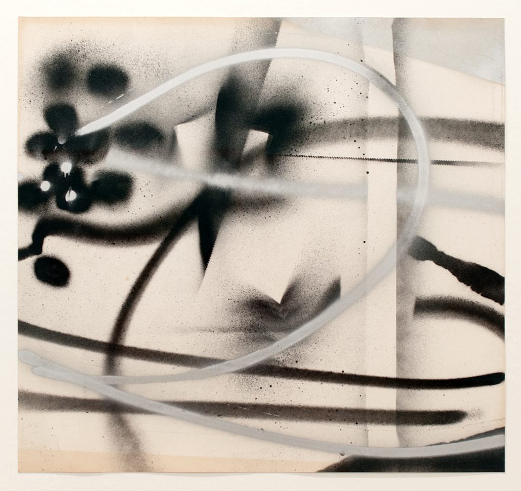 Lars Fredrikson, Untitled, 1966. Ink and spray paint on paper. Collection Thibault Poutrel. Photo: Raphaël Fanelli
