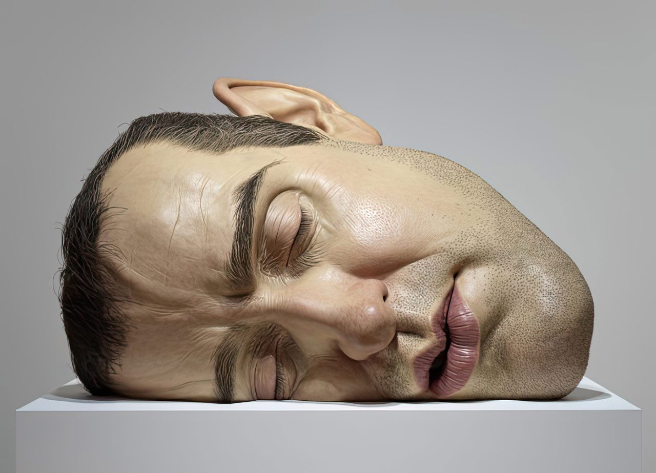 Ron Mueck, Mask II, 2002, mixed media, 77 × 118 × 85 cm. Private Collection