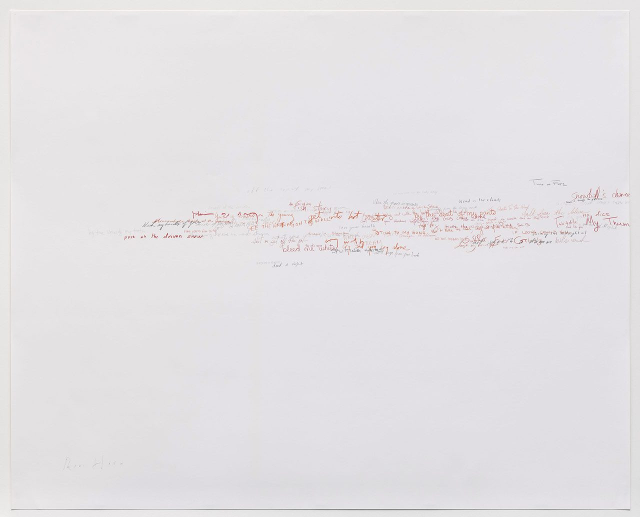Roni Horn, Wits’ End Mash (plain as day), 2019, Silkscreen on paper, 129,5 × 160 cm, Photo: Ron Amstutz, © Roni Horn, Courtesy the artist and Galleria Raffaella Cortese