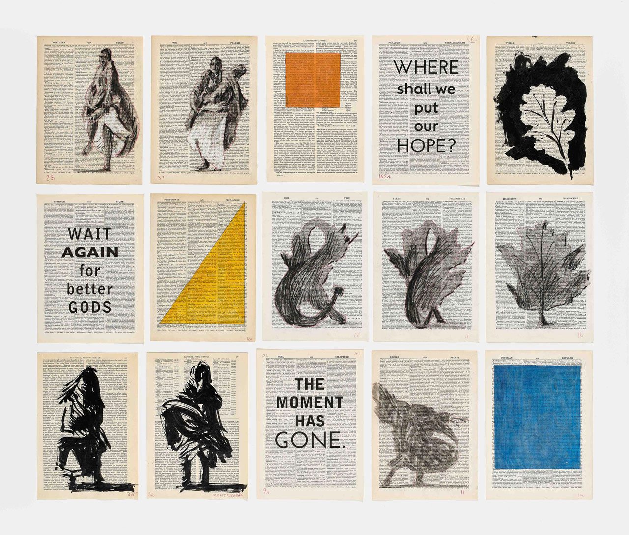 William Kentridge, Drawing for Sibyl (Vigour), 2023, Charcoal, coloured pencil, Indian ink and digital print on found paper, 98.6 x 115.6 cm, © William Kentridge. All Rights Reserved, DACS 2024, Courtesy the artist, Goodman Gallery and Hauser & Wirth