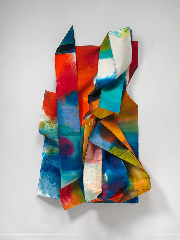 Sam Gilliam, Well III, c. 1990s, Acrylic on nylon with sewing* Installation Dimensions: 196 x 125 x 31 cm (77 x 49 x 12 inches). Courtesy Irish Museum of Modern Art