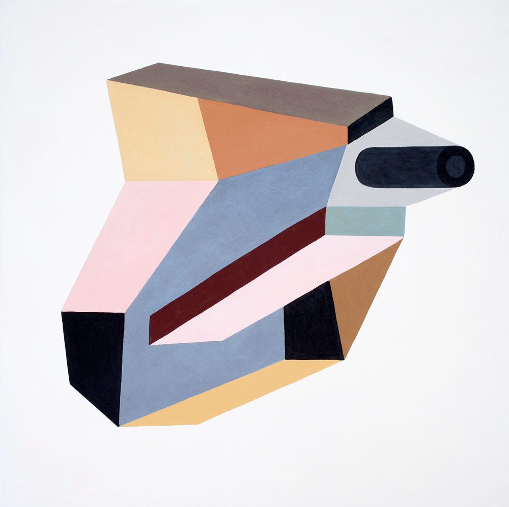 Nathalie Du Pasquier, Meteorite n°12, oil on canvas, 2013, 100 x 100 cm