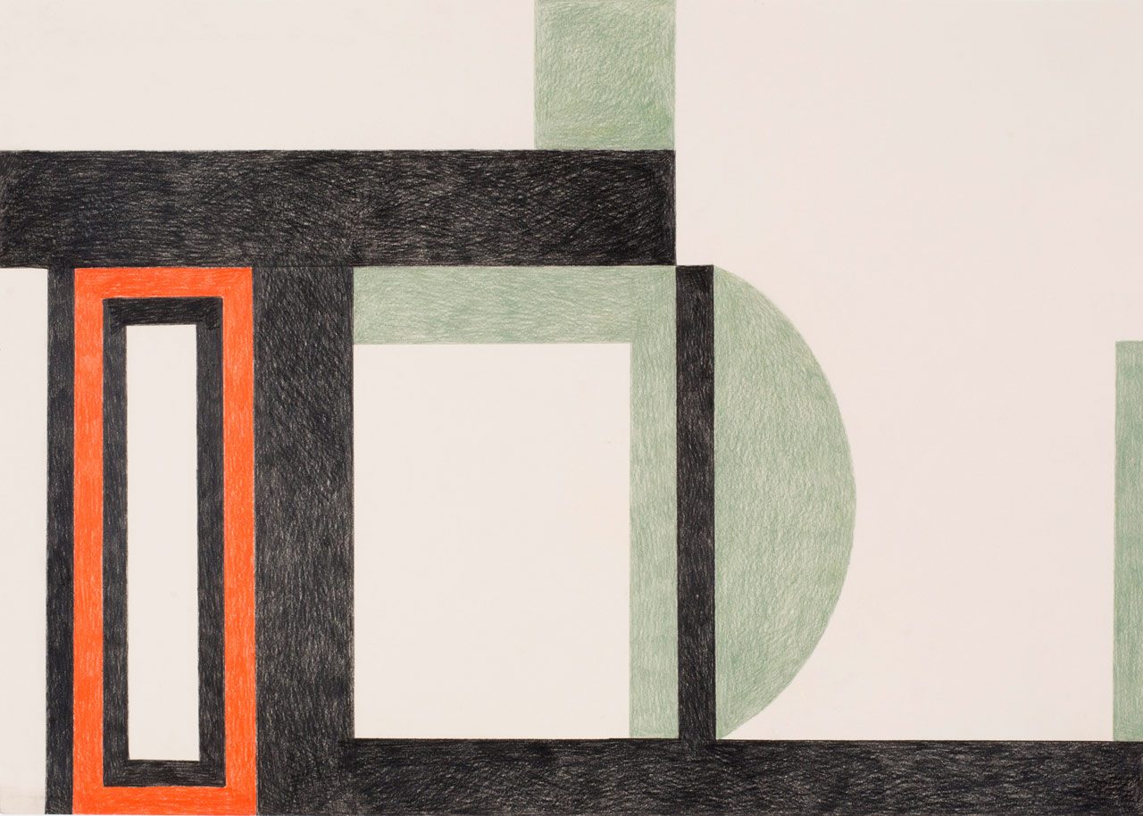 Nathalie Du Pasquier, Untitled, colored pencil on paper, 2019, 50 x 70 cm