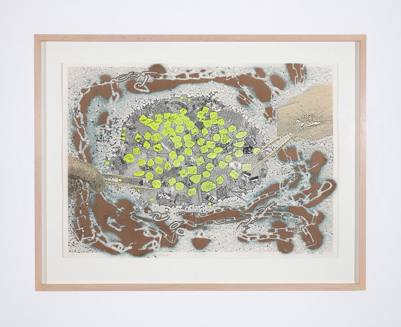 Sigmar Polke, Estampe et Révolution, 200 ans après (Print and revolution, 200 years on), 1989 Colour lithograph and silkscreen on Arches wove paper, 60.5 × 85 cm, Hesta AG Collection, Switzerland, © The Estate of Sigmar Polke, Cologne / Adagp, Paris, 2025 Photo Flavio Karrer