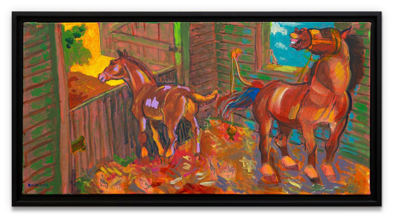 Archie Rand, Untitled #5, 2024, Acrylic on canvas, 34.3 x 64.7 cm, © Archie Rand, Courtesy the artist and Contemporary Fine Arts Galerie GmbH