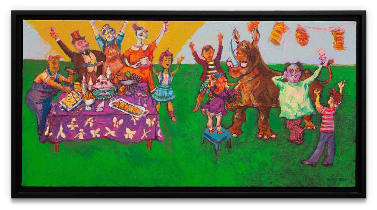 Archie Rand, Untitled #2, 2024, Acrylic on canvas, 34.3 x 64.7 cm, © Archie Rand, Courtesy the artist and Contemporary Fine Arts Galerie GmbH