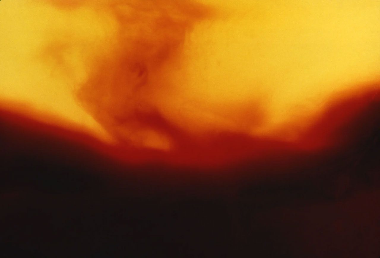 Andres Serrano, Piss and Blood XIII (Bodily Fluids) , 1987, Cibachrome, plexiglass, wood frame, 114,3 x 165,1 cm (45 x 65 inches), Edition of 4 + 2 AP, © Andres Serrano, Courtesy the artist and Galerie Nathalie Obadia