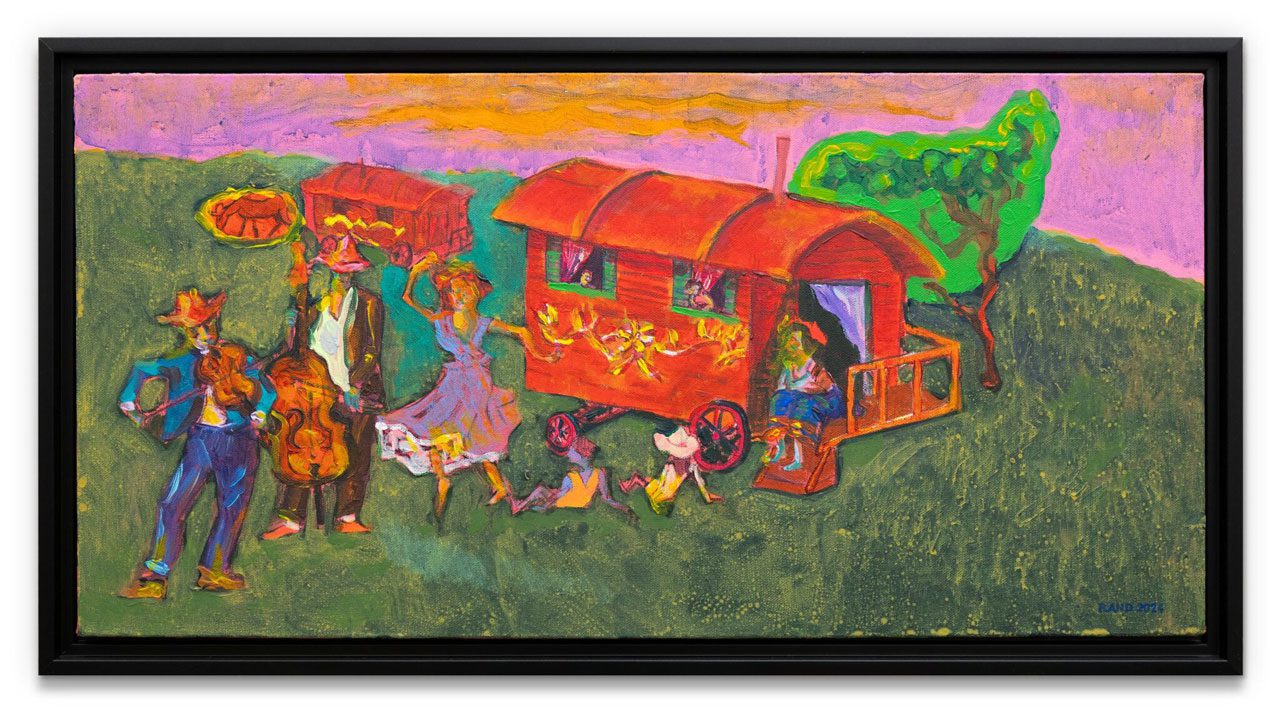 Archie Rand, Untitled #7, 2024, Acrylic on canvas, 34.3 x 64.7 cm, © Archie Rand, Courtesy the artist and Contemporary Fine Arts Galerie GmbH