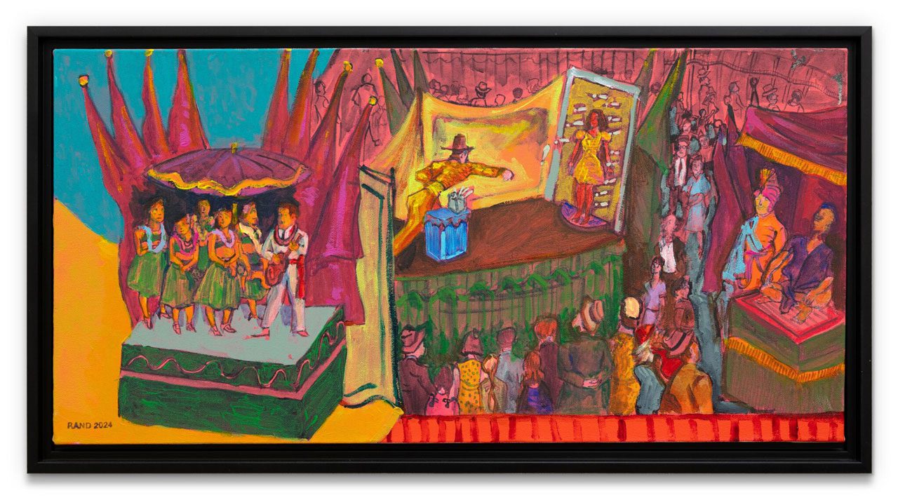 Archie Rand, Untitled #4, 2024, Acrylic on canvas, 34.3 x 64.7 cm, © Archie Rand, Courtesy the artist and Contemporary Fine Arts Galerie GmbH