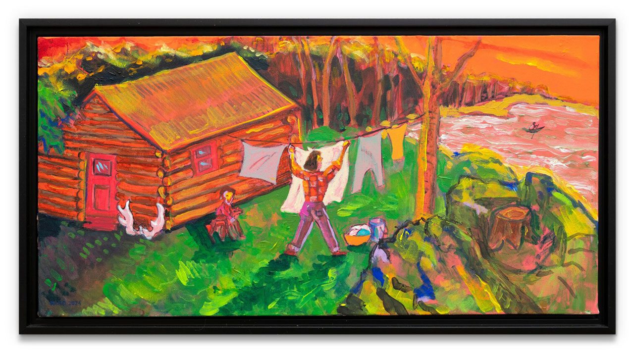 Archie Rand, Untitled #10, 2024, Acrylic on canvas, 34.3 x 64.7 cm, © Archie Rand, Courtesy the artist and Contemporary Fine Arts Galerie GmbH