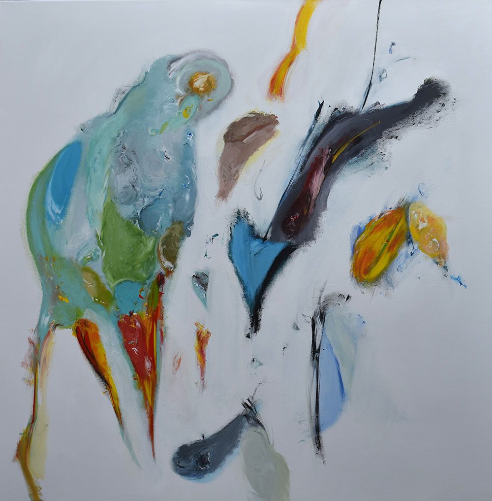 Nikos Kryonidis, UNTITLED, 2025, acrylics on canvas,120 X 120 cm, © Nikos Kryonidis, Courtesy the artist and Astrolavos - dexameni Gallery