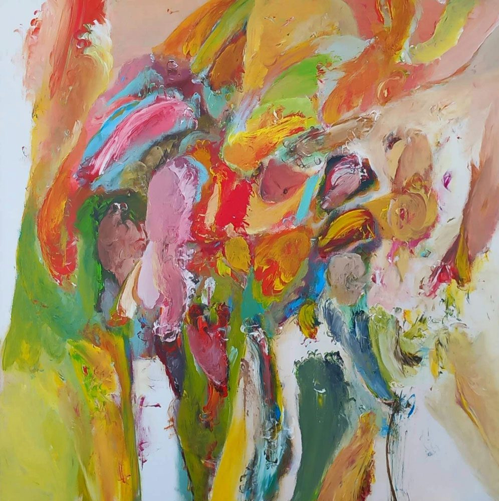 Nikos Kryonidis, UNTITLED, 2025, acrylics on canvas,120 X 120 cm, © Nikos Kryonidis, Courtesy the artist and Astrolavos - dexameni Gallery