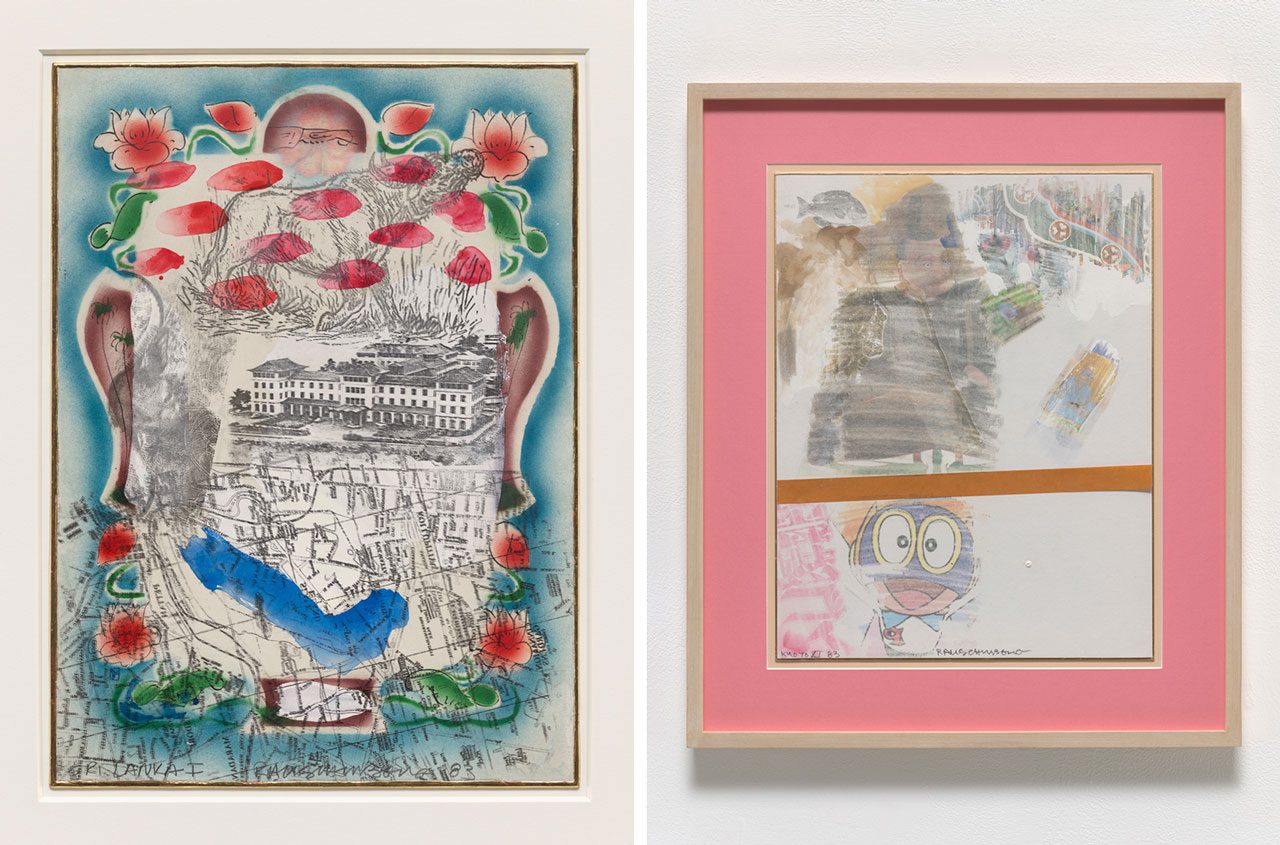 Left: Robert Rauschenberg, Sri Lanka I, 1983, © Robert Rauschenberg Foundation Photo: Ron Amstutz, Image courtesy of Robert Rauschenberg FoundationRight: Robert Rauschenberg, Kyoto XI, 1983, © Robert Rauschenberg Foundation, Photo: Ron Amstutz, Image courtesy of Robert Rauschenberg Foundation 