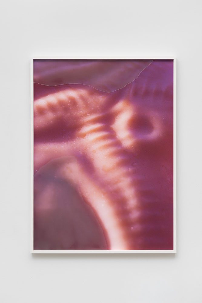 Pakui Hardware, Thresholds P01, 2025, fine art print on aluminum, silicon on glass of the frame, 150 × 110 cm, © Pakui Hardware, Courtesy the artists and Carlier|Gebauer Gallery